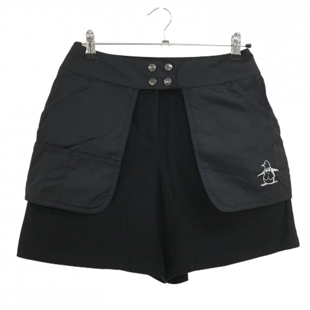 マンシングウェア 2WAYショートパンツ 黒 ナイロン地着脱可  レディース 7 ゴルフウェア Munsingwear