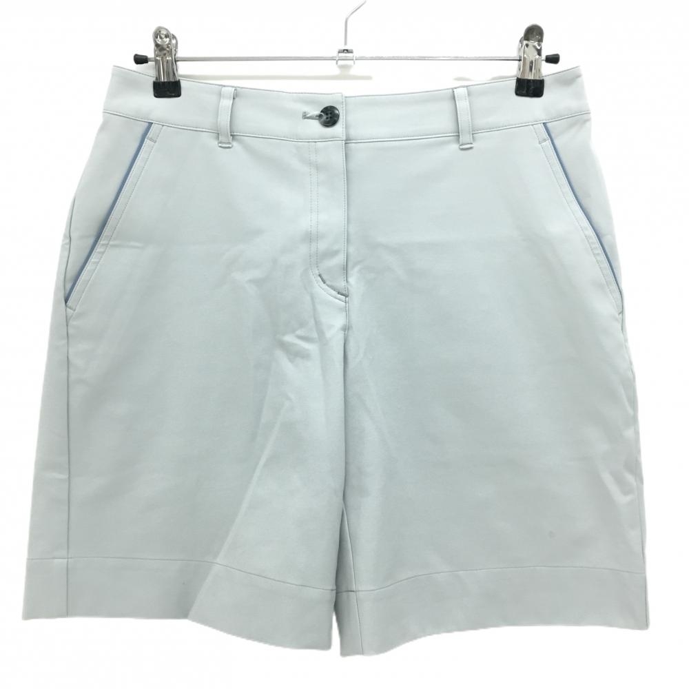 【美品】マンシングウェア ハーフパンツ ライトグレー ヒップロゴ刺しゅう レディース 11 ゴルフウェア Munsingwear