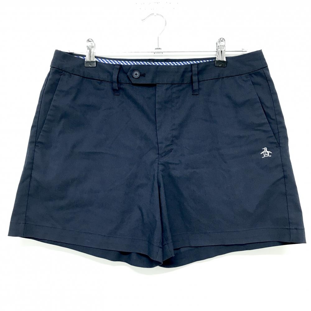 【美品】マンシングウェア ショートパンツ ネイビー ロゴ白  レディース 15 ゴルフウェア Munsingwear