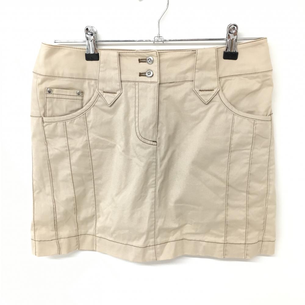 【美品】マンシングウェア スカート ベージュ ストレッチ 内側インナーパンツ レディース 9 ゴルフウェア Munsingwear