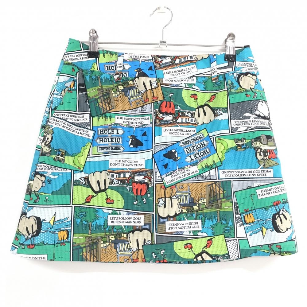 【超美品】マンシングウェア スカート マルチカラー 総柄  レディース 11 ゴルフウェア 2023年モデル Munsingwear