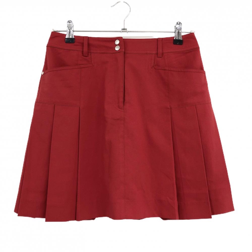 【美品】マンシングウェア スカート レッド サイドプリーツ レディース 9 ゴルフウェア Munsingwear