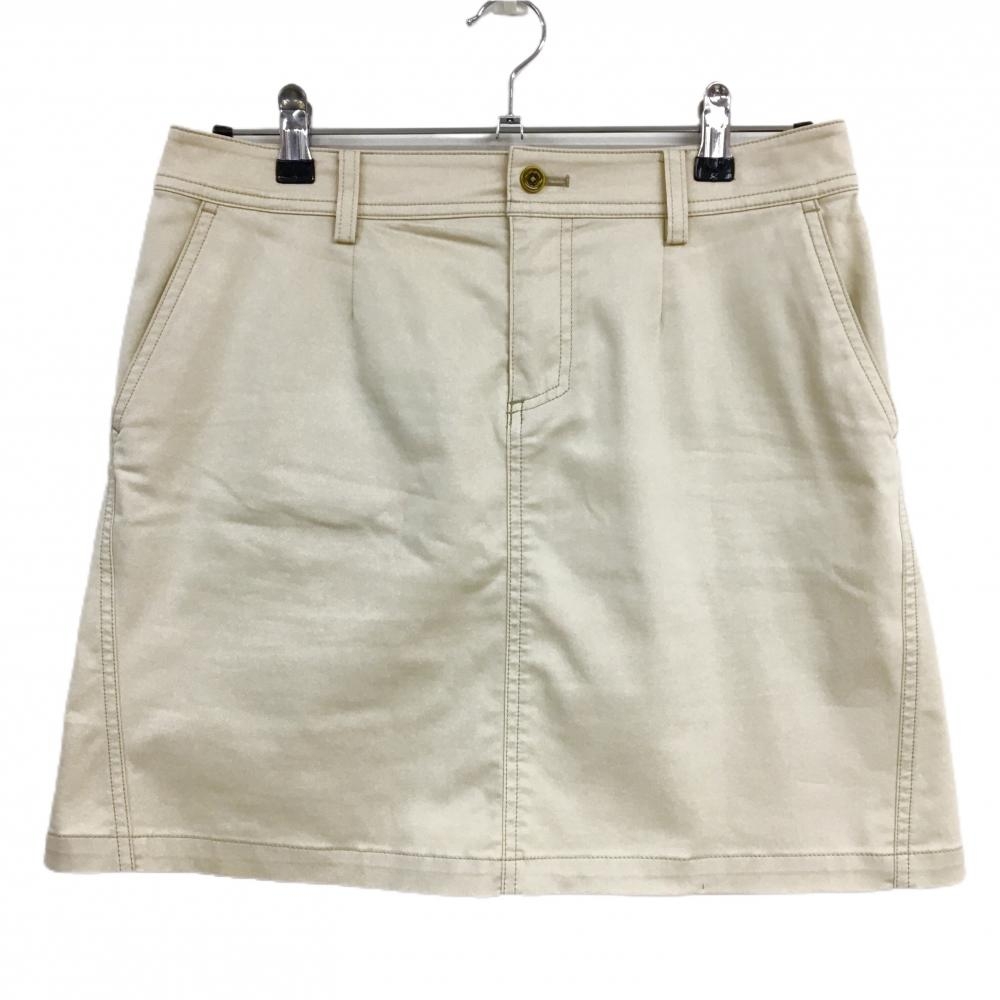 【美品】マンシングウェア スカート ベージュ ロゴ刺しゅう ストレッチ  レディース 11 ゴルフウェア Munsingwear