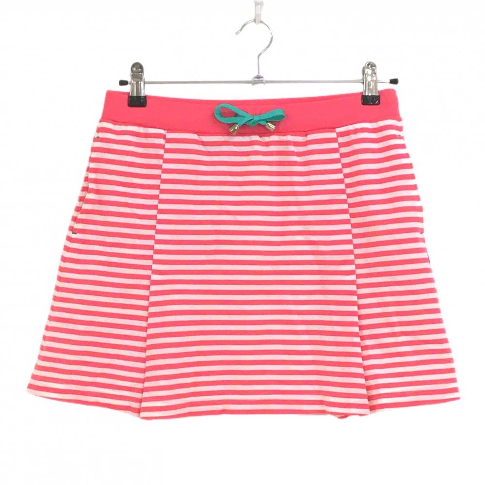【美品】マンシングウェア スカート ピンク×白 ボーダー 裏地付 レディース L ゴルフウェア Munsingwear