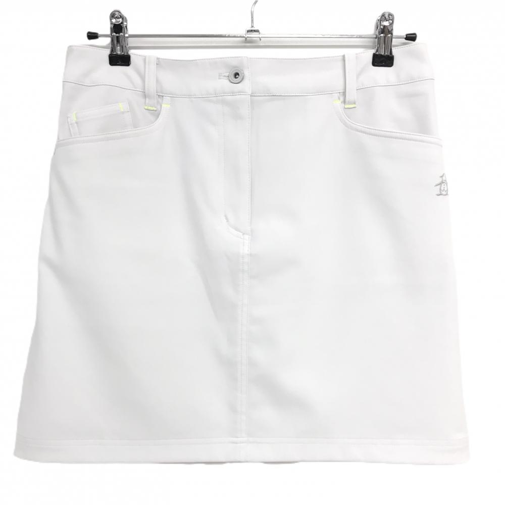 マンシングウェア スカート 白×蛍光イエロー シンプル  レディース 11 ゴルフウェア Munsingwear
