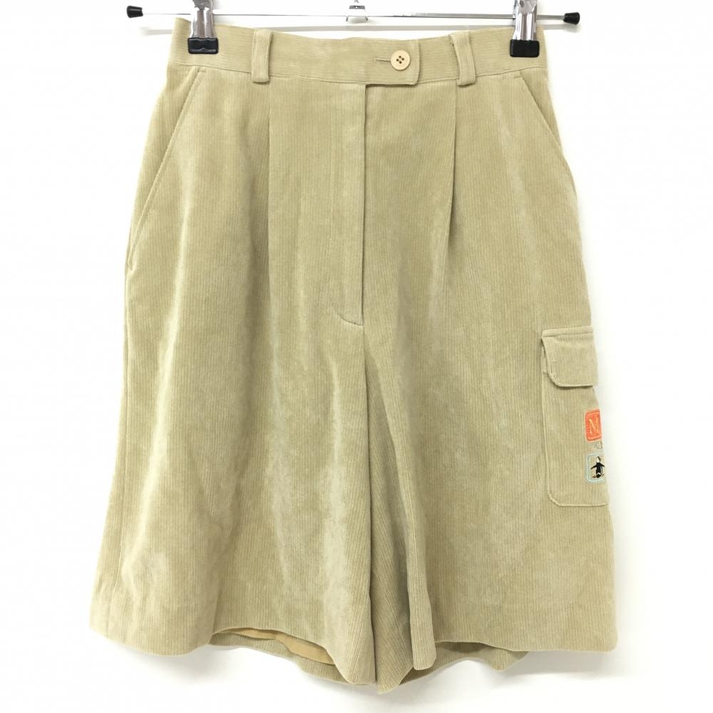 【超美品】マンシングウェア キュロットスカート ベージュ コーデュロイ 裏地付 レディース 7 ゴルフウェア Munsingwear
