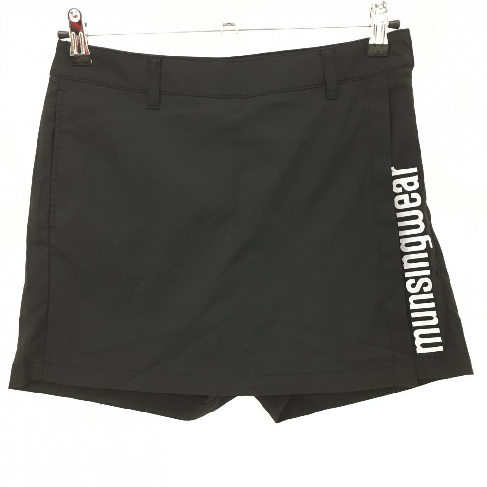 マンシングウェア キュロットスカート 黒 バックロゴ刺しゅう レディース 7 ゴルフウェア Munsingwear