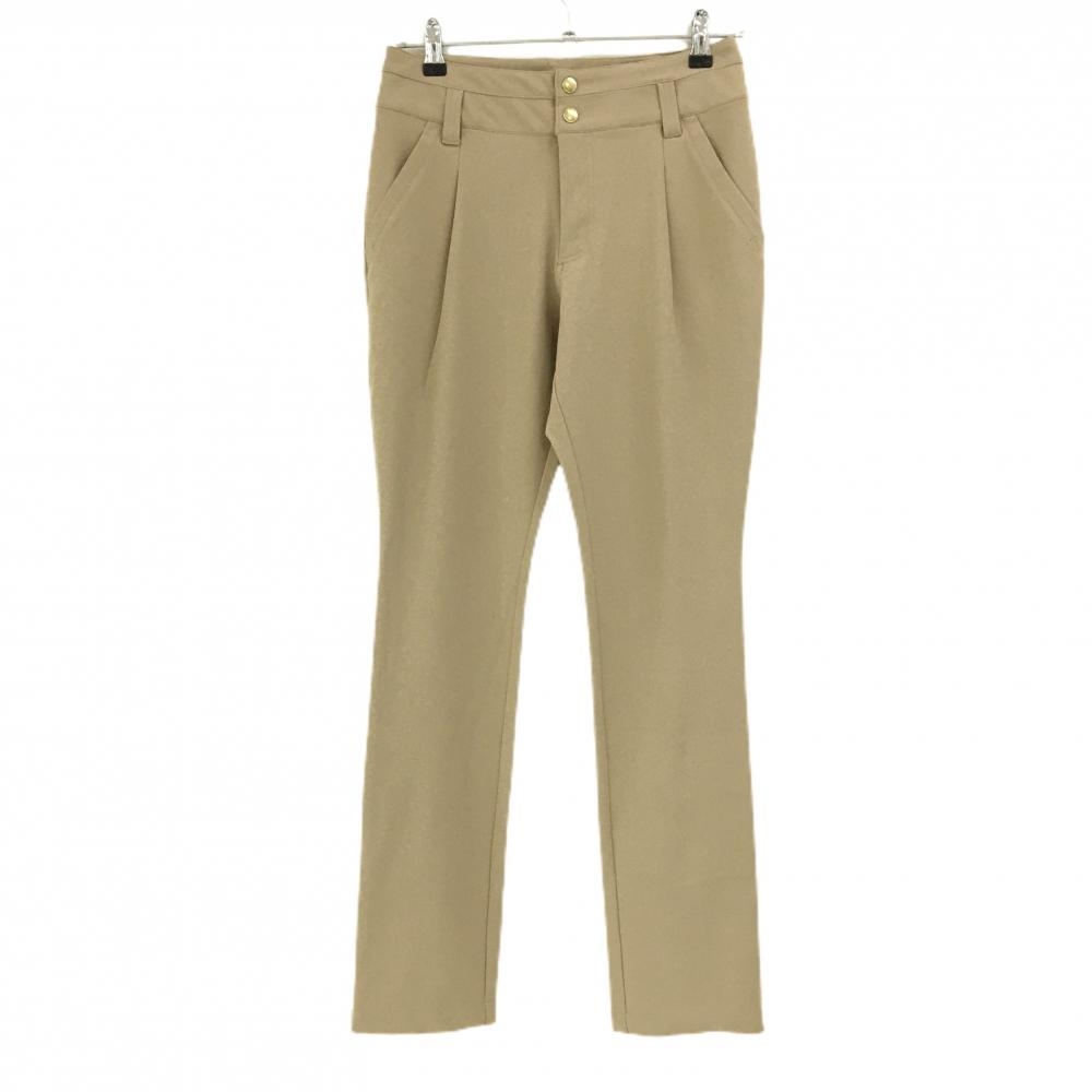 【超美品】MUスポーツ パンツ ベージュ ストレッチ ロゴ刺しゅう  レディース 40(M) ゴルフウェア M・U SPORTS