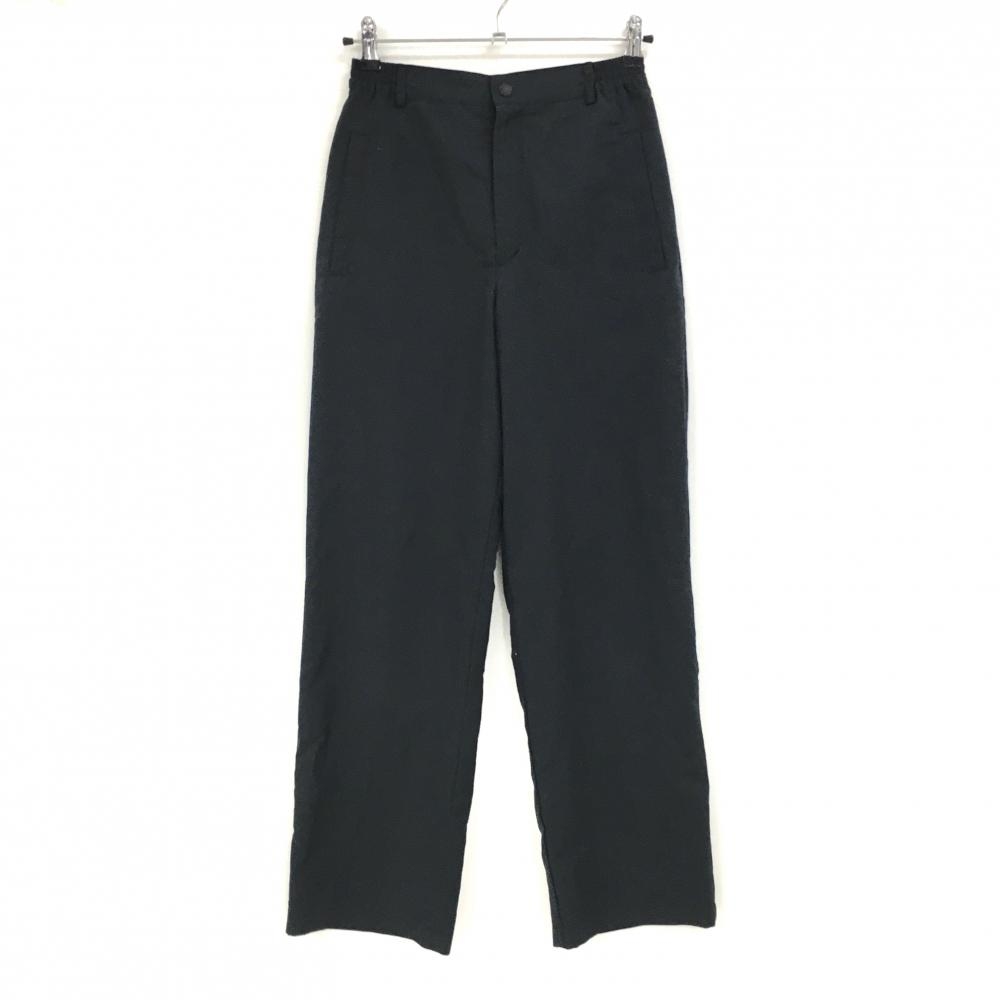 【超美品】ミエコウエサコ パンツ 黒 裏地メッシュ ウエストゴム バックロゴ レディース 40(M) ゴルフウェア M・U SPORTS
