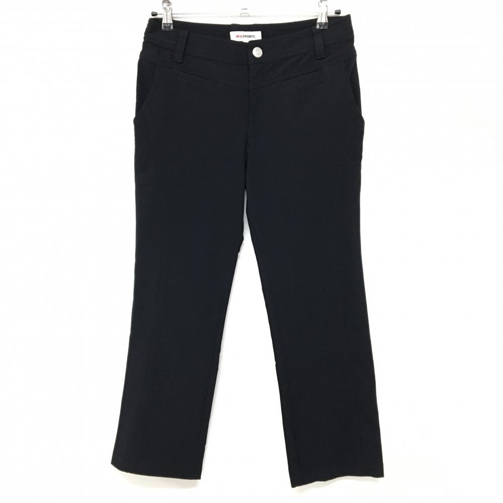 【超美品】MUスポーツ パンツ 黒 ストレッチ レディース 44(XL) ゴルフウェア M・U SPORTS