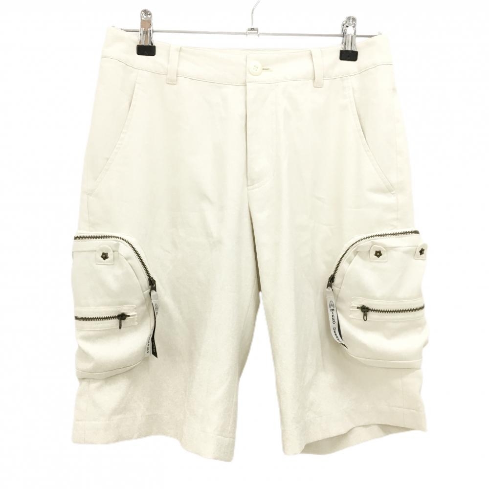 【美品】ミエコウエサコ ショートパンツ アイボリー サイドまち付きポケット レディース 40(M) ゴルフウェア M・U SPORTS