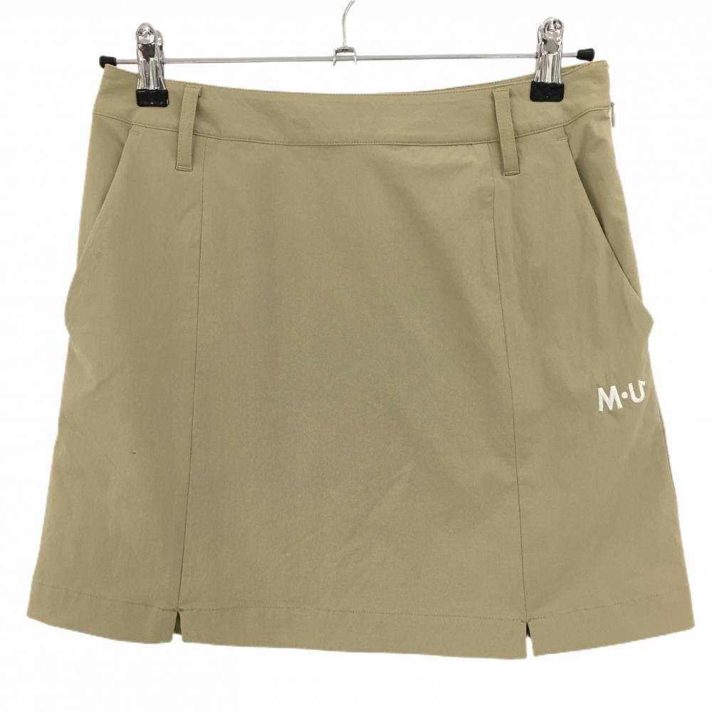 MUスポーツ スカート ベージュ ロゴ刺しゅう 裏地付き レディース 42(XL) ゴルフウェア M・U SPORTS
