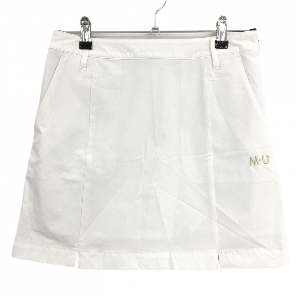 MUスポーツ スカート 白 裏地付き ヒップ・裾汚れ レディース 42(L) ゴルフウェア M・U SPORTS