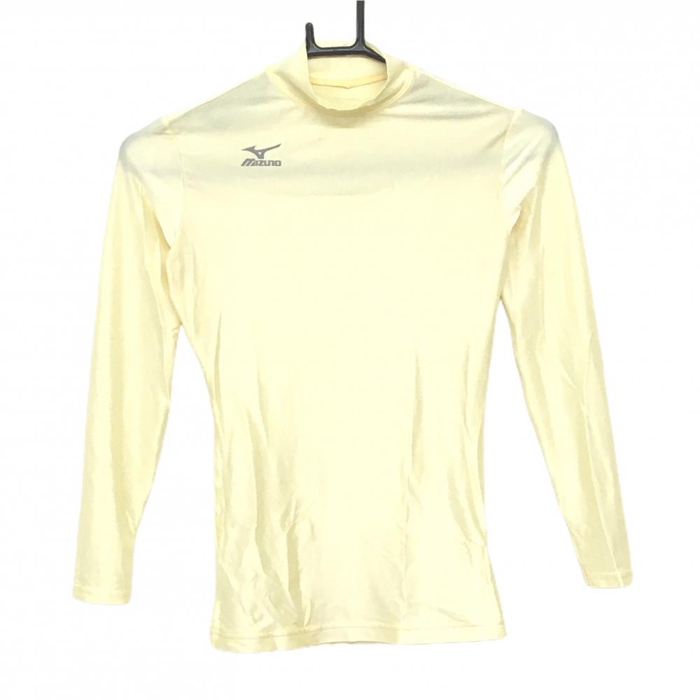 【超美品】ミズノ ハイネックインナーシャツ イエロー 胸元ロゴ  レディース M ゴルフウェア MIZUNO