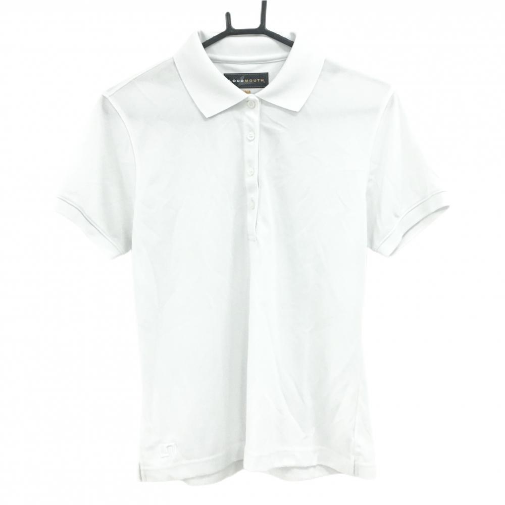 ラウドマウス 半袖ポロシャツ 白 シンプル 無地 レディース M ゴルフウェア LOUDMOUTH