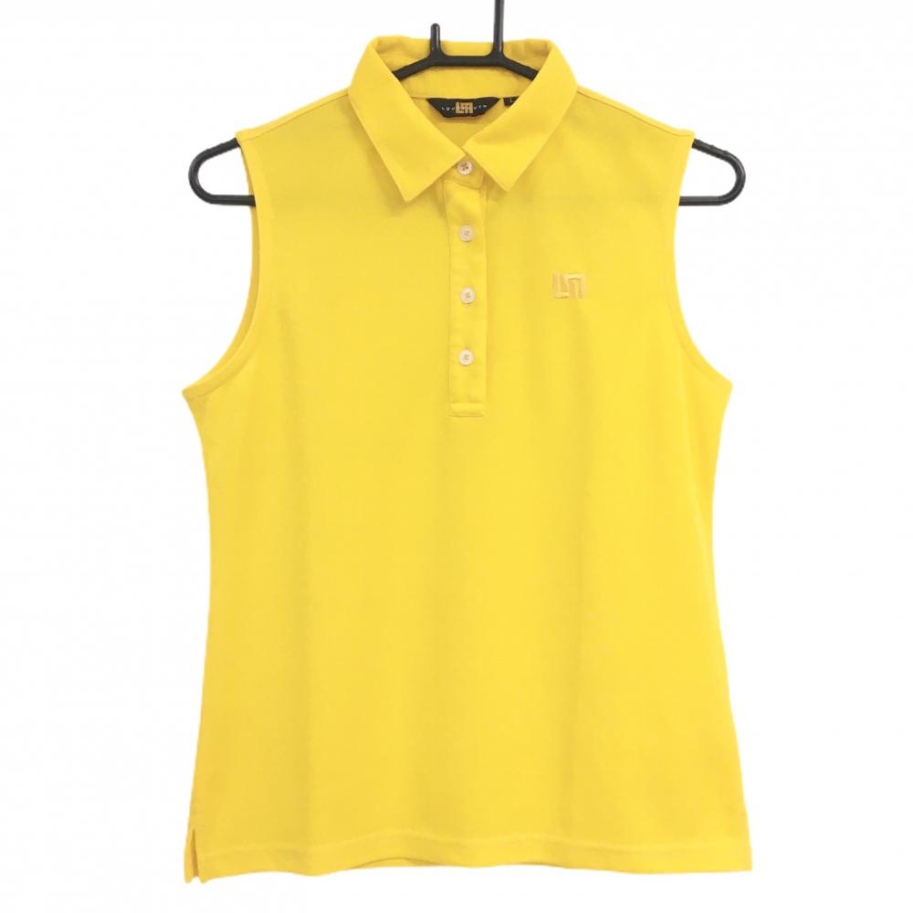 【超美品】ラウドマウス ノースリーブポロシャツ イエロー 胸刺しゅう レディース L ゴルフウェア LOUDMOUTH