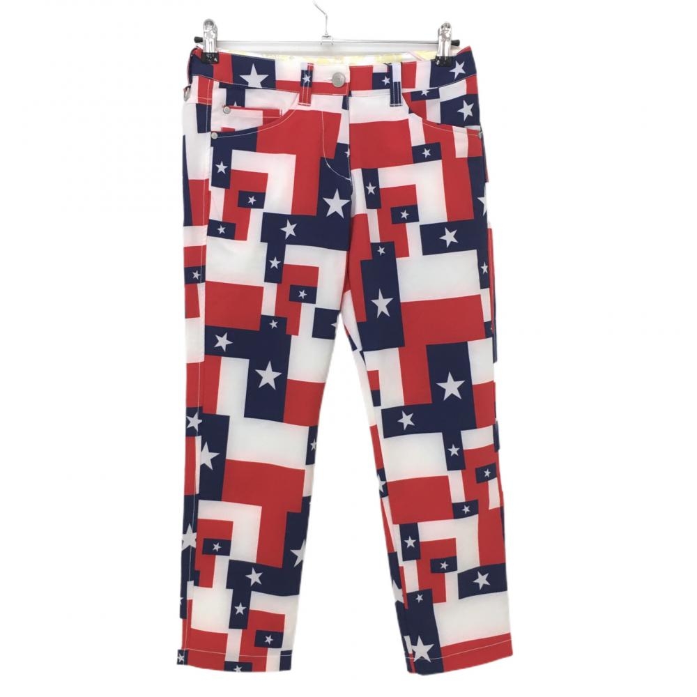 【新品】ラウドマウス パンツ レッド×ネイビー ローンスター 星条旗風 薄手 レディース M ゴルフウェア LOUDMOUTH