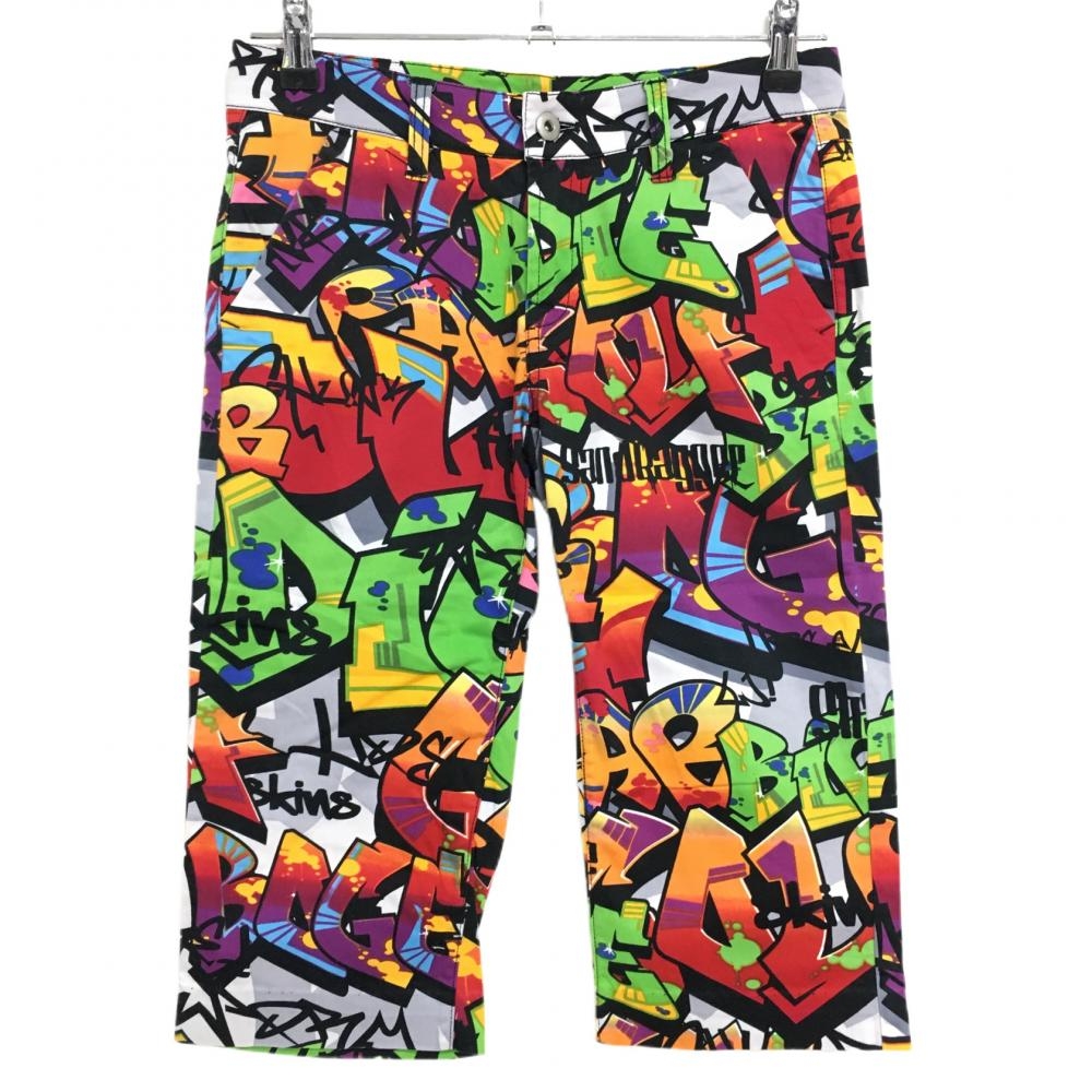 【美品】ラウドマウス 七分丈パンツ マルチカラー 総柄  レディース US/O ゴルフウェア LOUDMOUTH