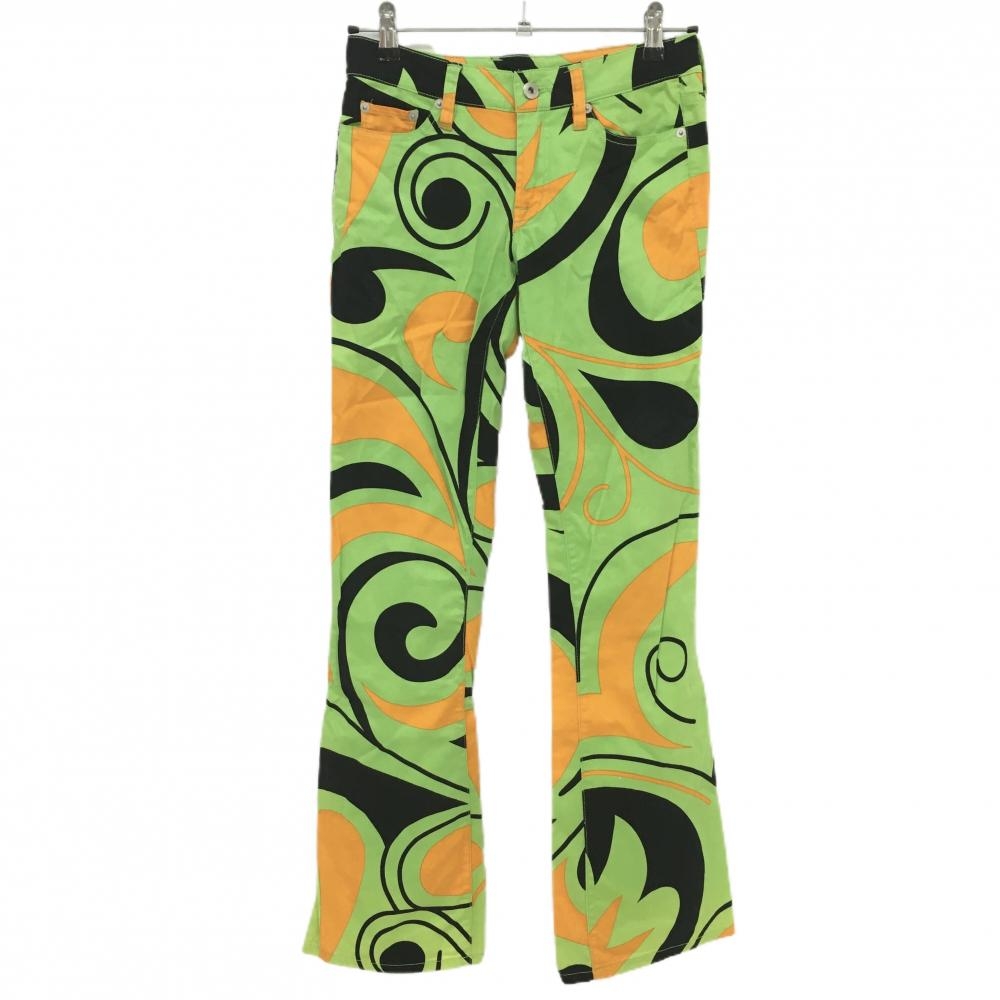 ラウドマウス パンツ グリーン×黒×オレンジ 総柄 レディース US0(M) ゴルフウェア LOUDMOUTH