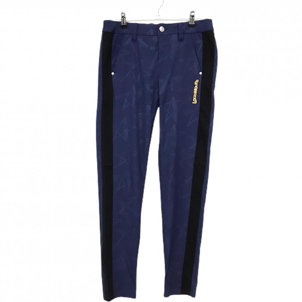 【美品】ラウドマウス パンツ ネイビー 星地模様 レディース M ゴルフウェア LOUDMOUTH