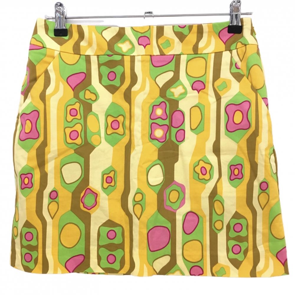 【超美品】ラウドマウス スカート オレンジ×グリーン 総柄 内側インナーパンツ  レディース US-4 ゴルフウェア LOUDMOUTH