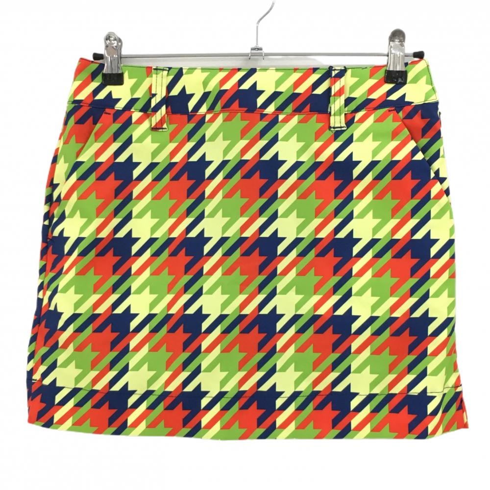 【新品】ラウドマウス スカート レッド×ライトグリーン 千鳥格子 UVカット ストレッチ  レディース L ゴルフウェア LOUDMOUTH