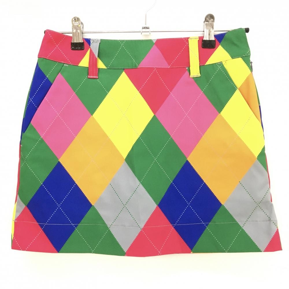 【超美品】ラウドマウス スカート マルチカラー アーガイル柄 内側インナーパンツ レディース S ゴルフウェア LOUDMOUTH