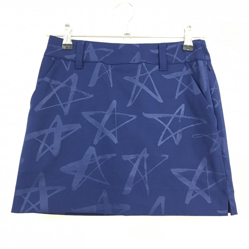 【超美品】ラウドマウス スカート ネイビー 星総柄 内側インナーパンツ レディース S ゴルフウェア LOUDMOUTH