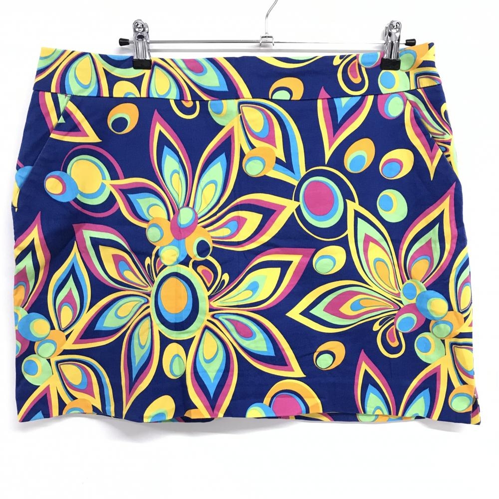 ラウドマウス スカート ブルー×マルチカラー 花柄 シャガデリックブルー  レディース US-16 ゴルフウェア 大きいサイズ LOUDMOUTH