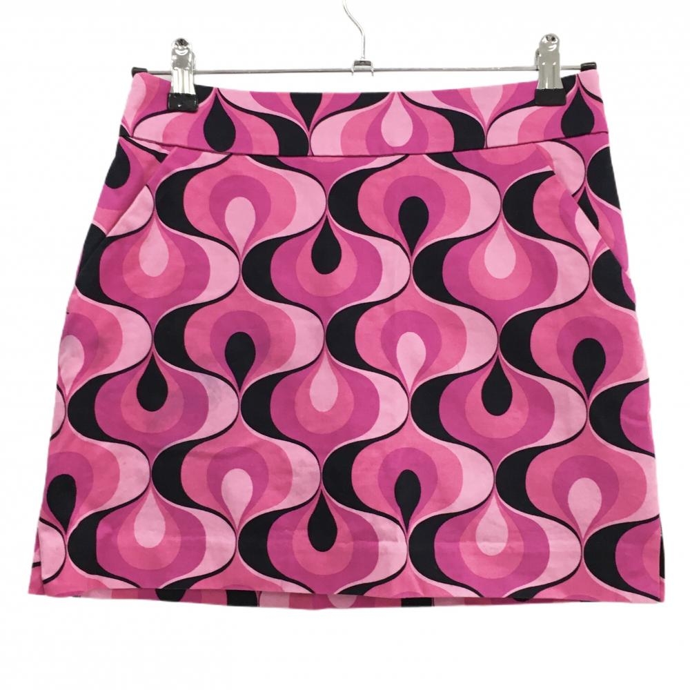 【美品】ラウドマウス スカート ピンク×黒 総柄 内側インナーパンツ  レディース US-2 ゴルフウェア LOUDMOUTH