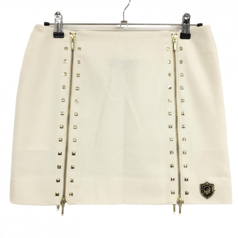 ラッセルノ ニットスカート アイボリー ウール混 裏地付 レディース L ゴルフウェア RUSSELUNO