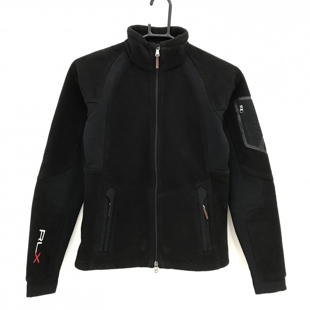 RLXラルフローレン 切替フリースジャケット 黒 起毛 ダブルジップ  レディース XS ゴルフウェア Ralph Lauren