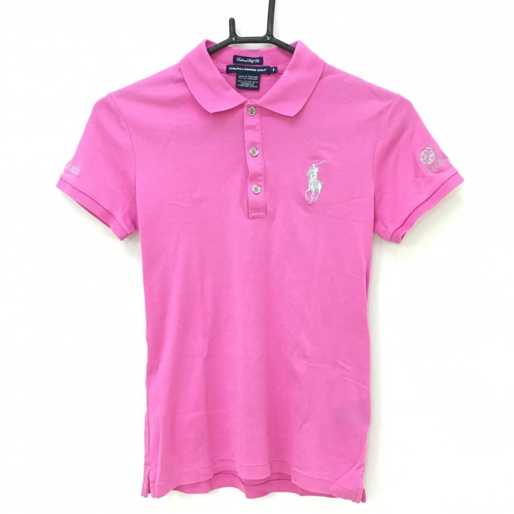 ラルフローレンゴルフ 半袖ポロシャツ ピンク ポニー刺しゅう  レディース S ゴルフウェア Ralph Lauren