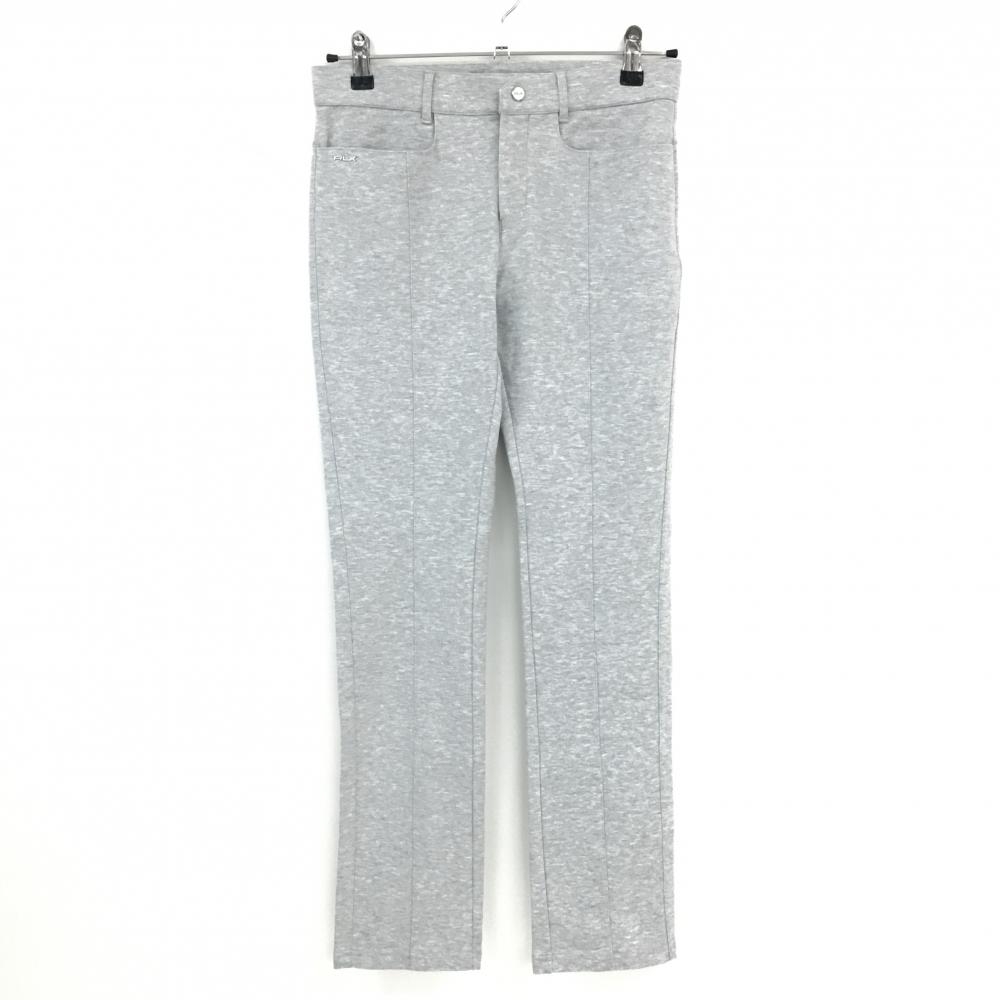 【美品】RLXラルフローレン パンツ 杢グレー ロゴシルバー ストレッチ レディース 0(XS) ゴルフウェア Ralph Lauren