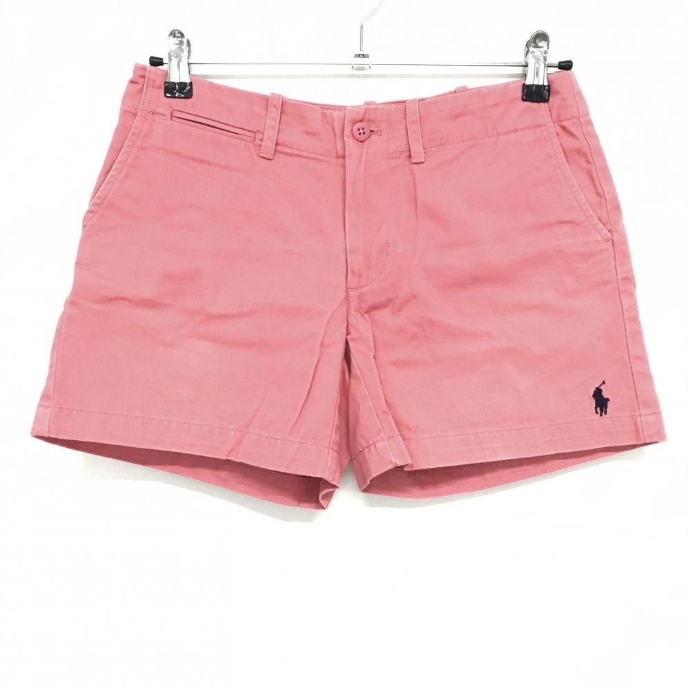 ラルフローレンスポーツ ショートパンツ ピンク ロゴ刺しゅう レディース 2(M) ゴルフウェア Ralph Lauren
