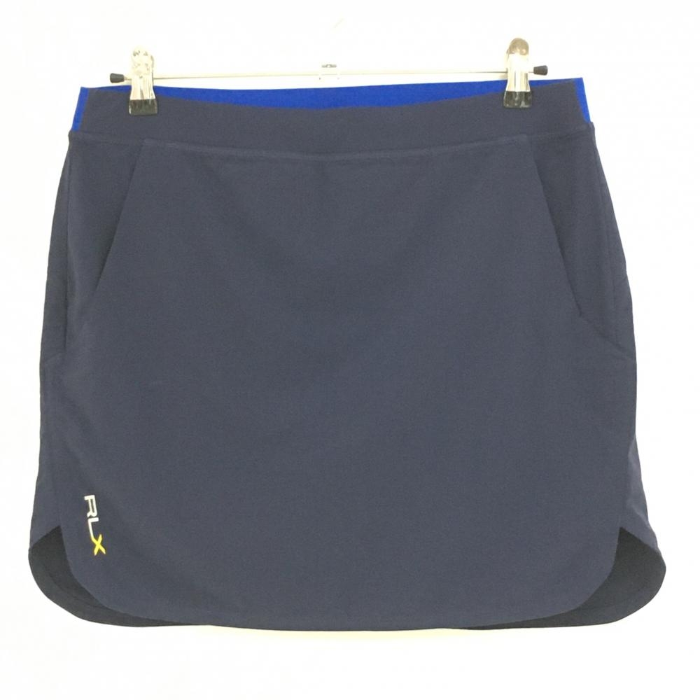 【超美品】RLXラルフローレン ストレッチスカート ネイビー ウエストゴム 一部メッシュ  レディース M ゴルフウェア Ralph Lauren