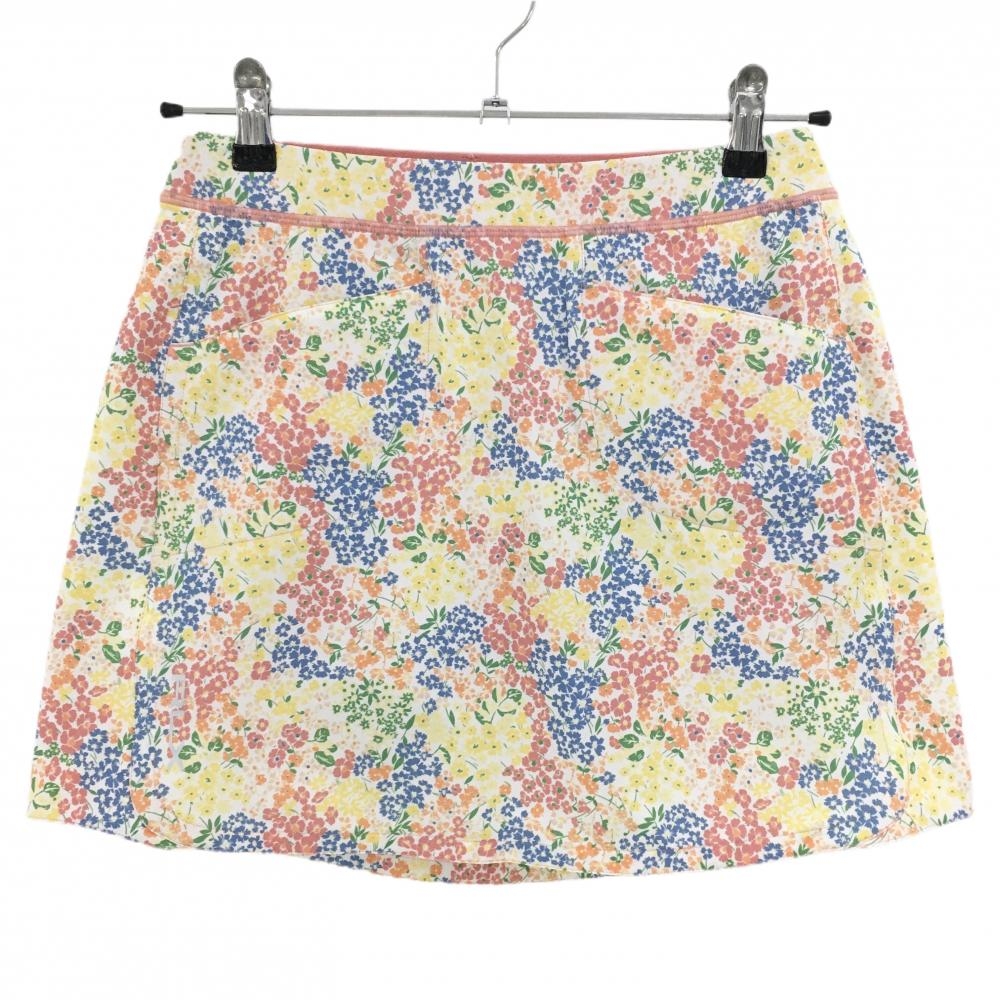 【超美品】RLXラルフローレン スカート 白×マルチカラー 小花柄 内側インナーパンツ レディース XS-TP ゴルフウェア Ralph Lauren
