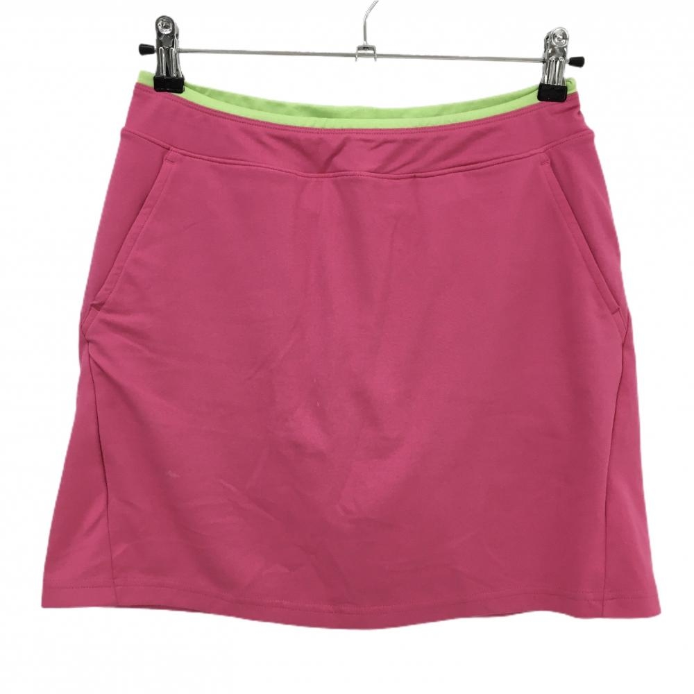 ポロゴルフ スカート ピンク×ライトグリーン ロゴ刺しゅう ストレッチ 内側インナーパンツ レディース S ゴルフウェア Ralph Lauren