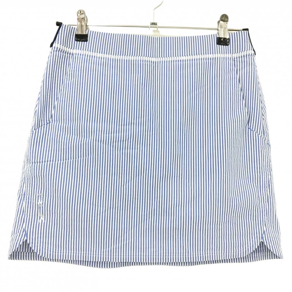 【超美品】RLXラルフローレン スカート ライトブルー×白 ストライプ 内側インナーパンツ レディース XS ゴルフウェア Ralph Lauren