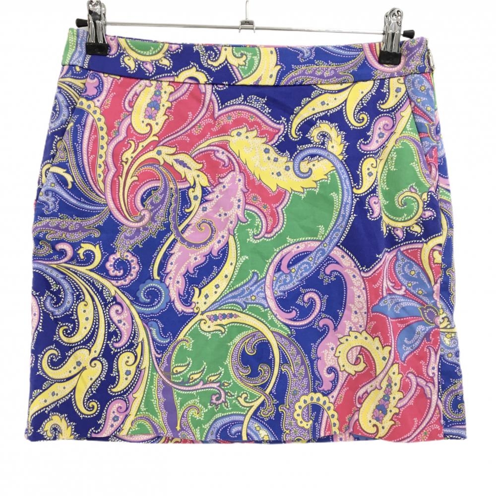 【超美品】ラルフローレンゴルフ スカート ピンク×マルチカラー 総柄 ペイズリー柄  レディース 2(M) ゴルフウェア Ralph Lauren