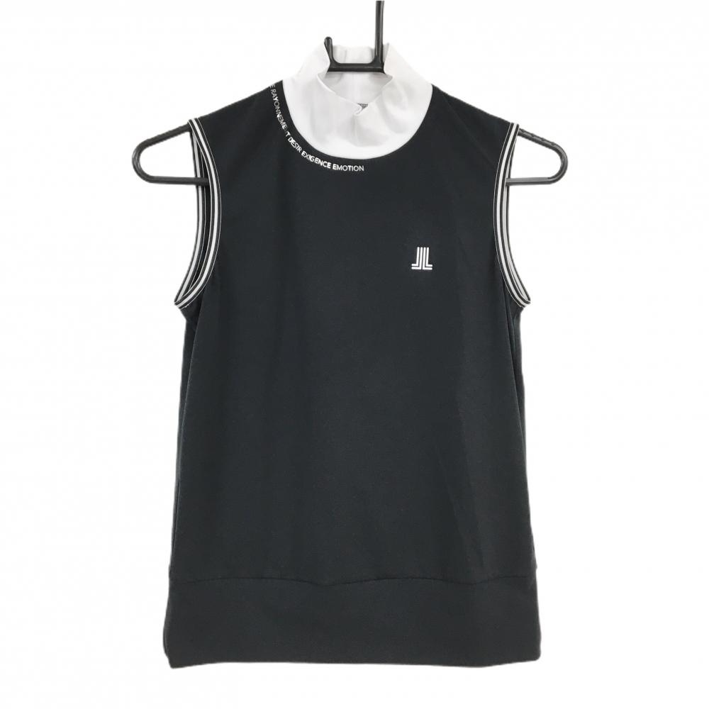 【超美品】ランバンスポール ノースリーブハイネックシャツ 黒×白  レディース S ゴルフウェア 2024年モデル LANVIN SPORT