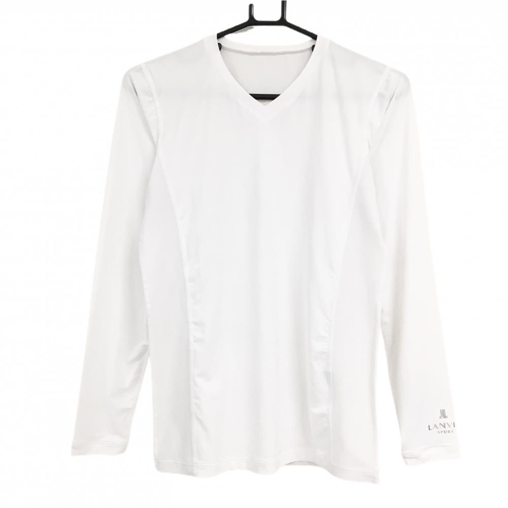 【新品】ランバンスポール インナーシャツ 白 サイド・背面メッシュ 吸水速乾 COOL Vネック　 レディース 38(M) ゴルフウェア LANVIN SPORT