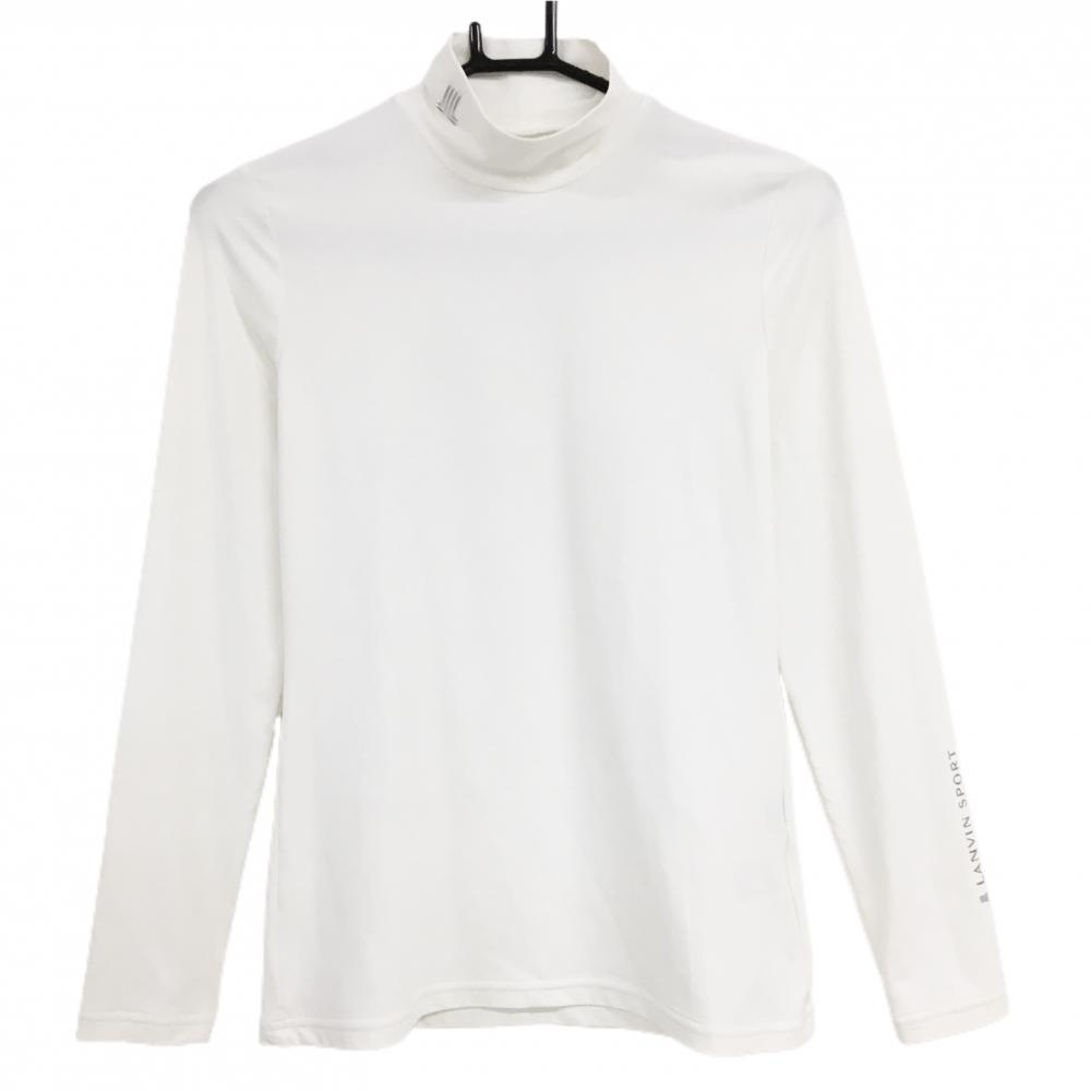 【超美品】ランバンスポール ハイネックインナーシャツ 白 シルバーロゴ レディース 36(S) ゴルフウェア LANVIN SPORT