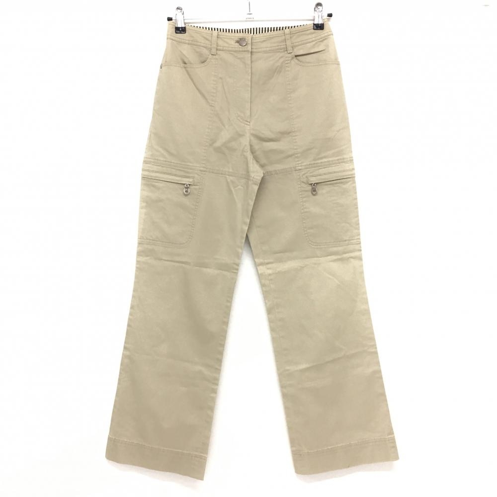 ランバンスポール パンツ ベージュ ウエスト内側ストライプ 6ポケット レディース 38(M) ゴルフウェア LANVIN SPORT