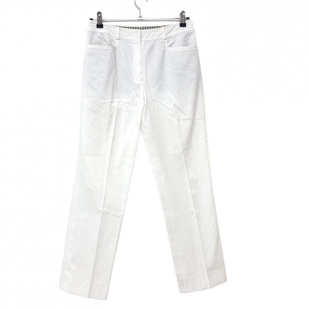 ランバンスポール パンツ 白 細ストライプ地模様  レディース 40(L) ゴルフウェア LANVIN SPORT