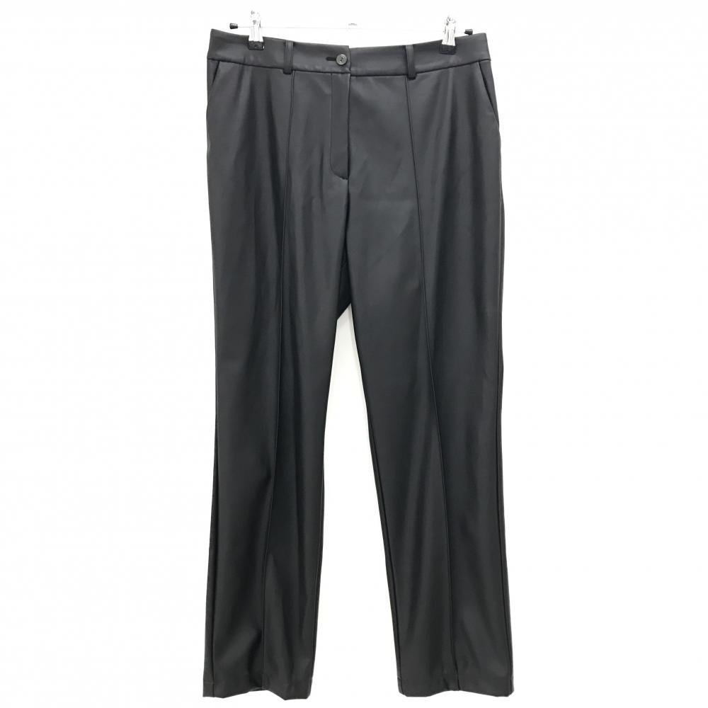 【美品】ランバンスポール パンツ 黒 合成皮革 ストレッチ レディース 44(XXL) ゴルフウェア 2024年モデル LANVIN SPORT