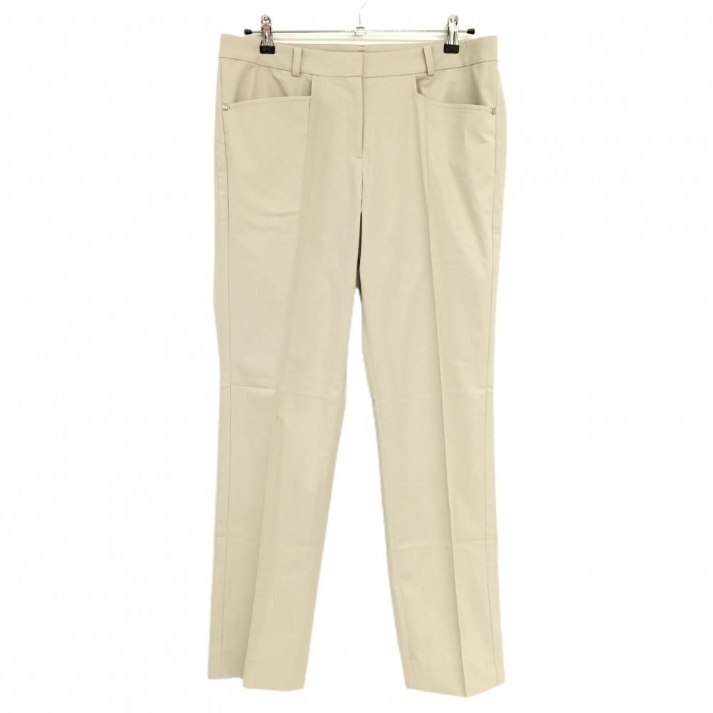 【美品】ランバンスポール パンツ ベージュ ウエスト後ろロゴ ストレッチ レディース 44(XXL) ゴルフウェア LANVIN SPORT