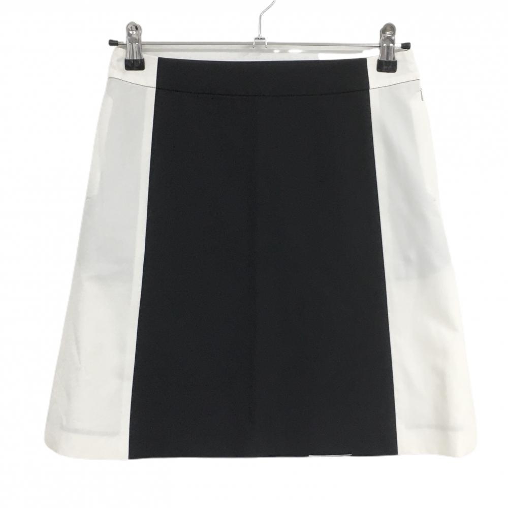 【超美品】ランバンスポール スカート 黒×白 バイカラー ストレッチ レディース 36(S) ゴルフウェア LANVIN SPORT