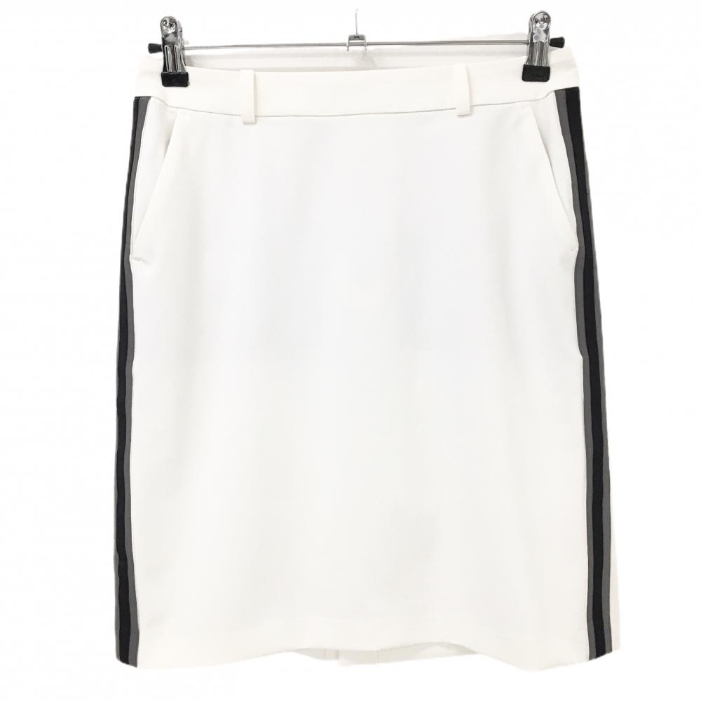 ランバンスポール ストレッチスカート 白 サイドライン 後ろスリット レディース 38(M) ゴルフウェア LANVIN SPORT