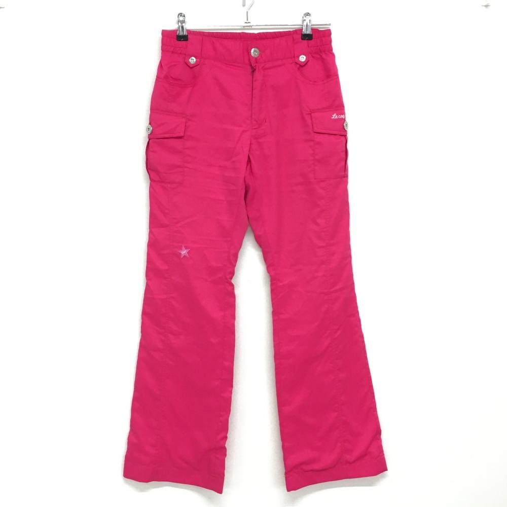 ルコック パンツ ピンク ロゴ刺しゅう 複数ポケット レディース 9 ゴルフウェア le coq sportif